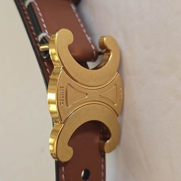 Celine Accessories - Celine Belt Womens Brown With Gold C buckle italy Not authentic Sz.Small/MEDIUM